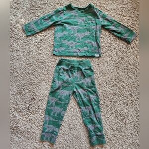 GAP Kids Organic Cotton Dinosaur Long Sleeve and Pants Set Size 3T